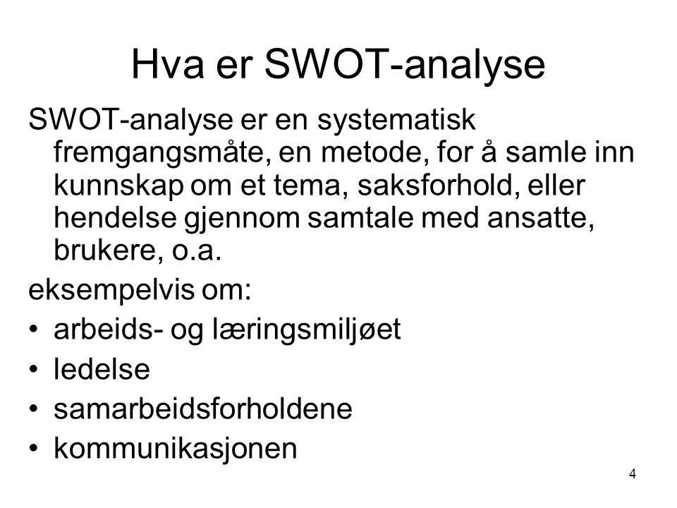 Hva er SWOT-analyse