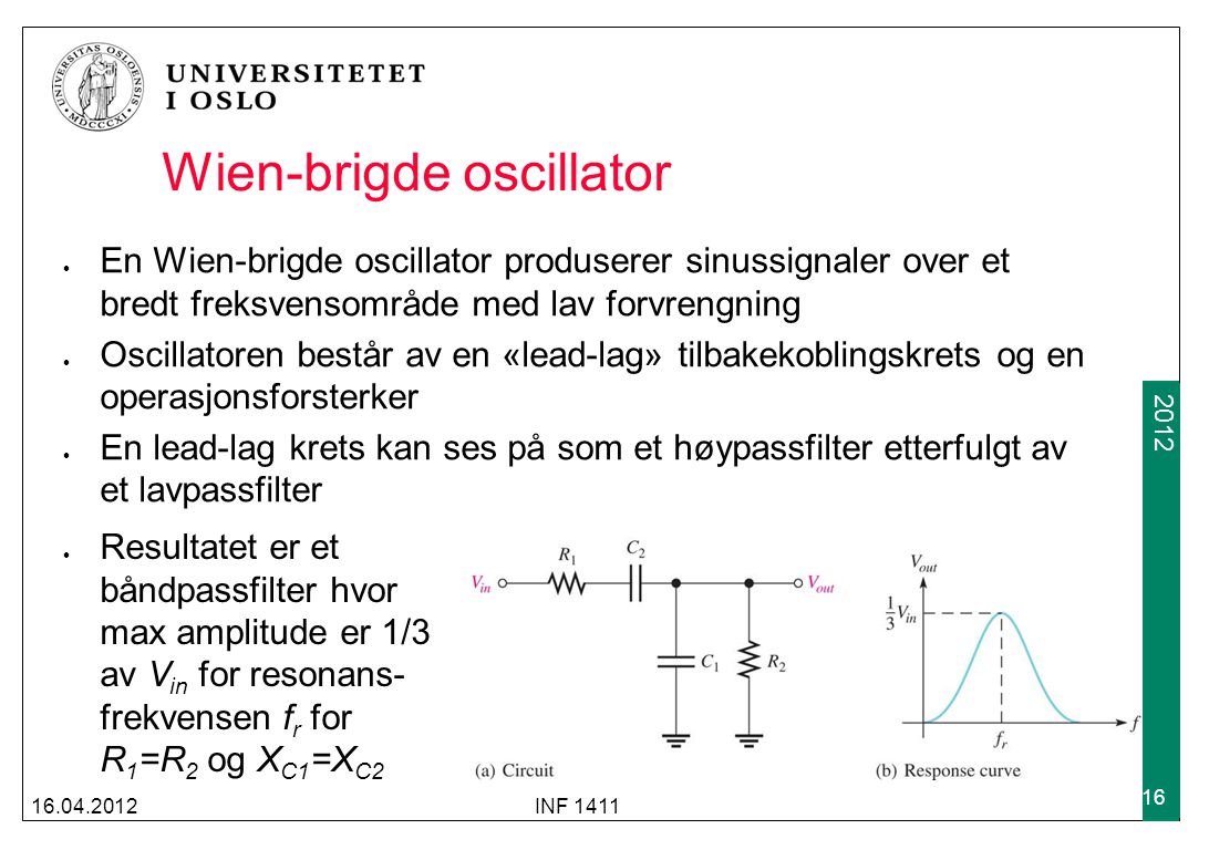 Wien-brigde oscillator