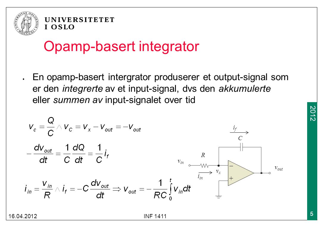 Opamp-basert integrator