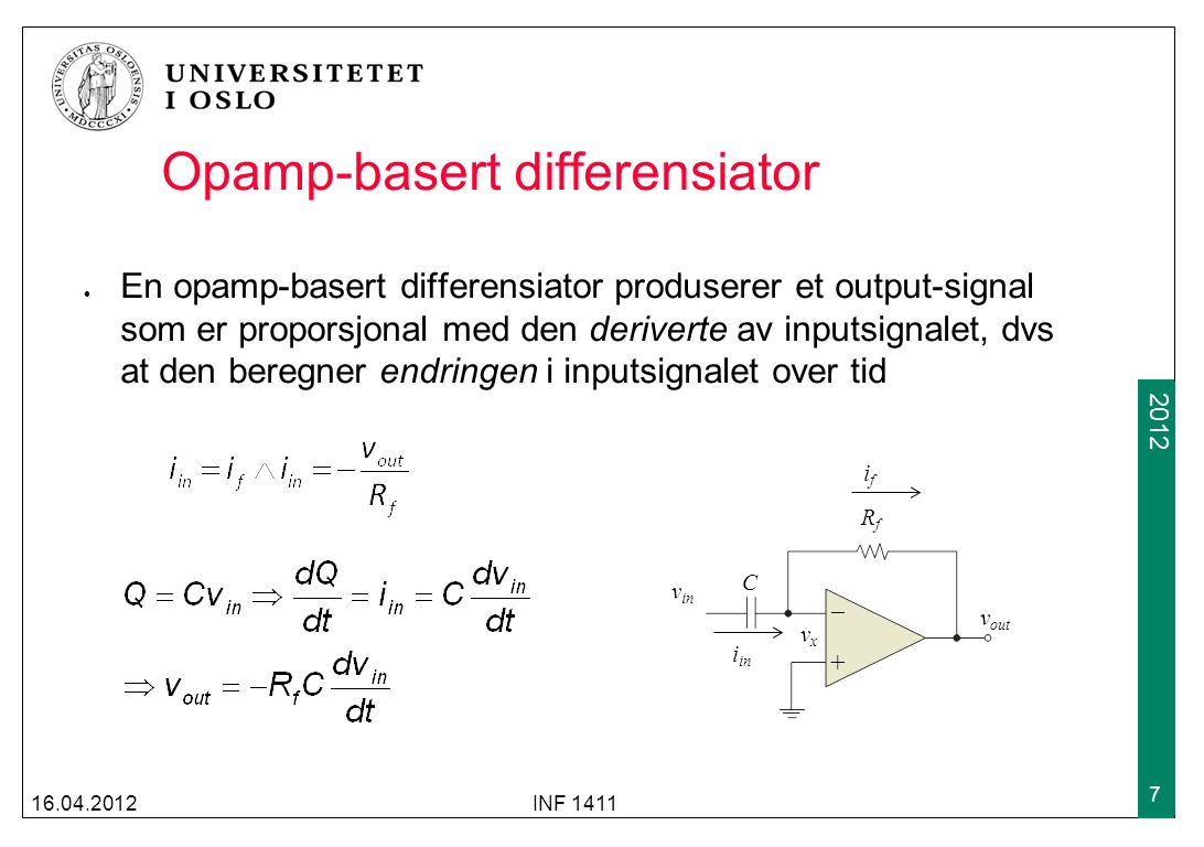 Opamp-basert differensiator