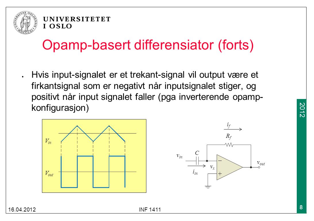 Opamp-basert differensiator (forts)