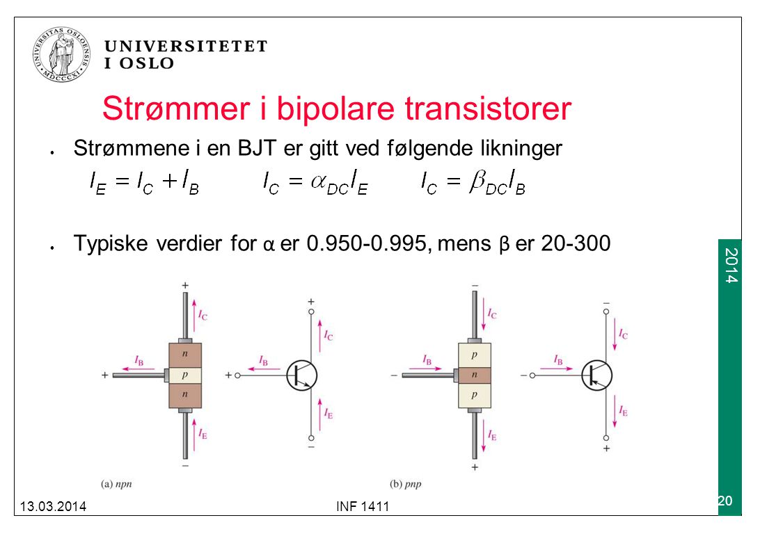 Strømmer i bipolare transistorer