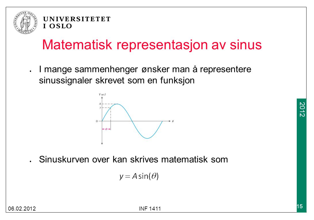 Matematisk representasjon av sinus