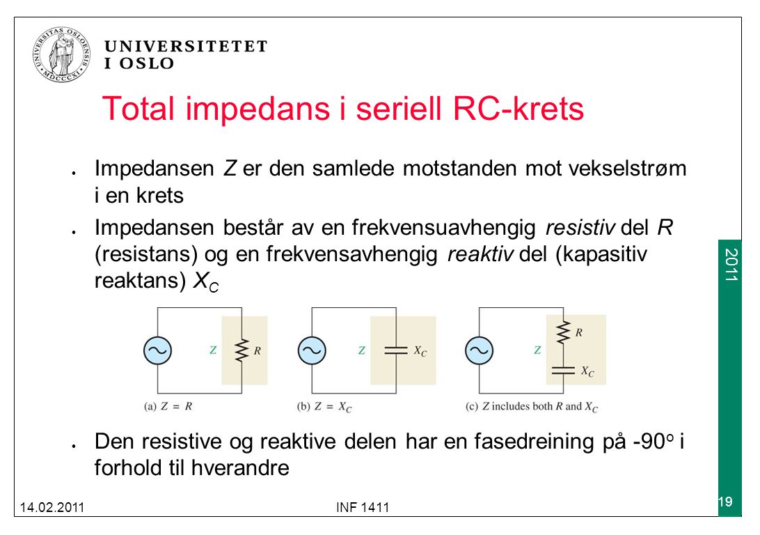 Total impedans i seriell RC-krets