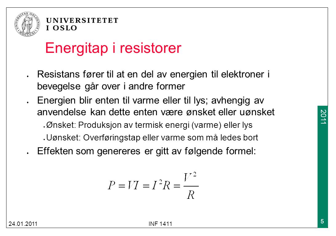 Energitap i resistorer