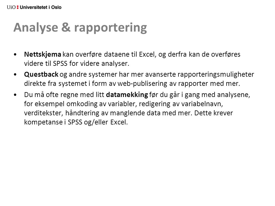 Analyse & rapportering