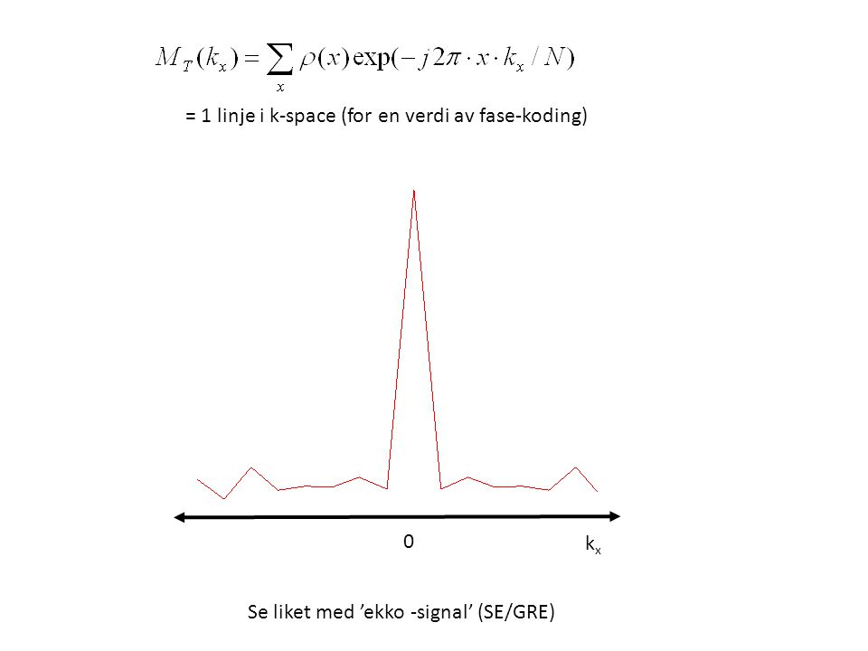 = 1 linje i k-space (for en verdi av fase-koding)