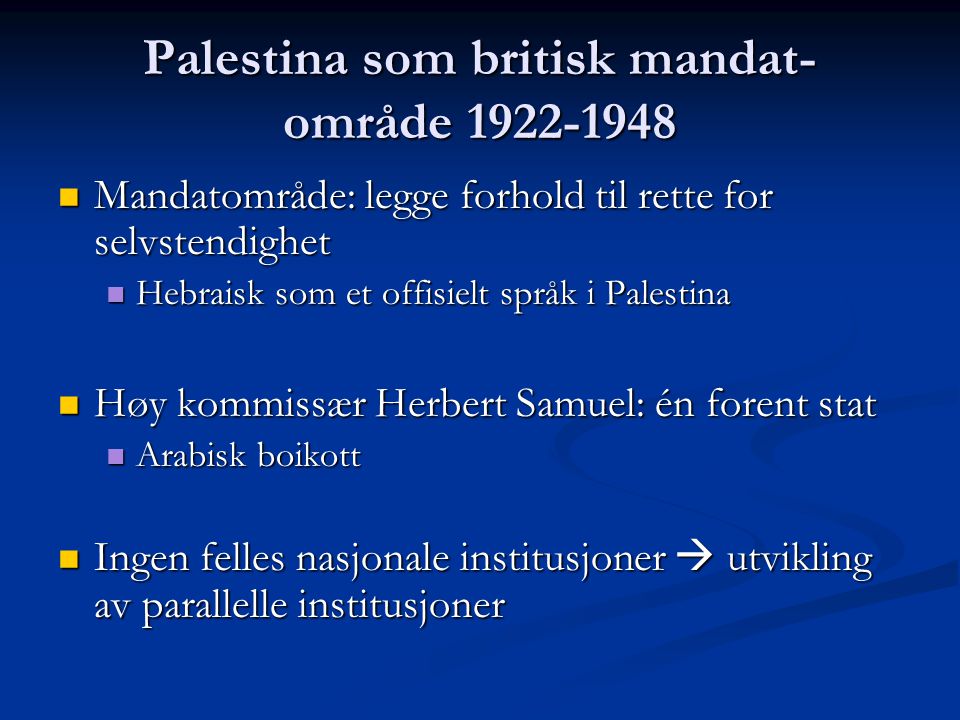 Palestina som britisk mandat-område