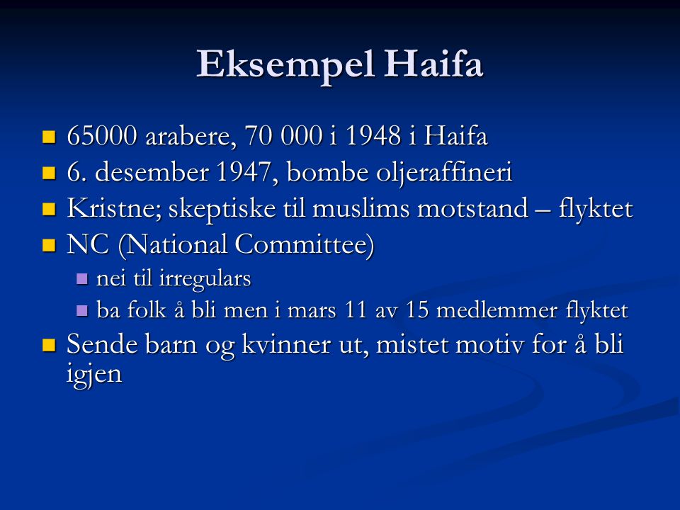 Eksempel Haifa arabere, i 1948 i Haifa