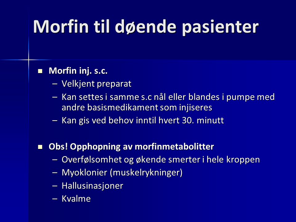 Morfin til døende pasienter