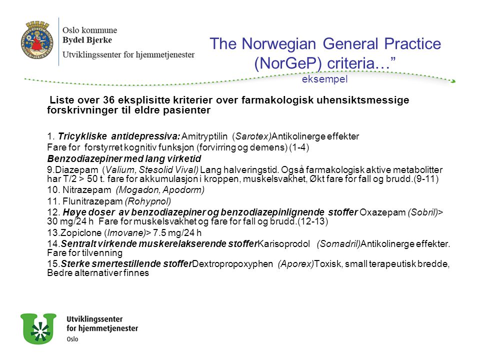 The Norwegian General Practice (NorGeP) criteria… eksempel