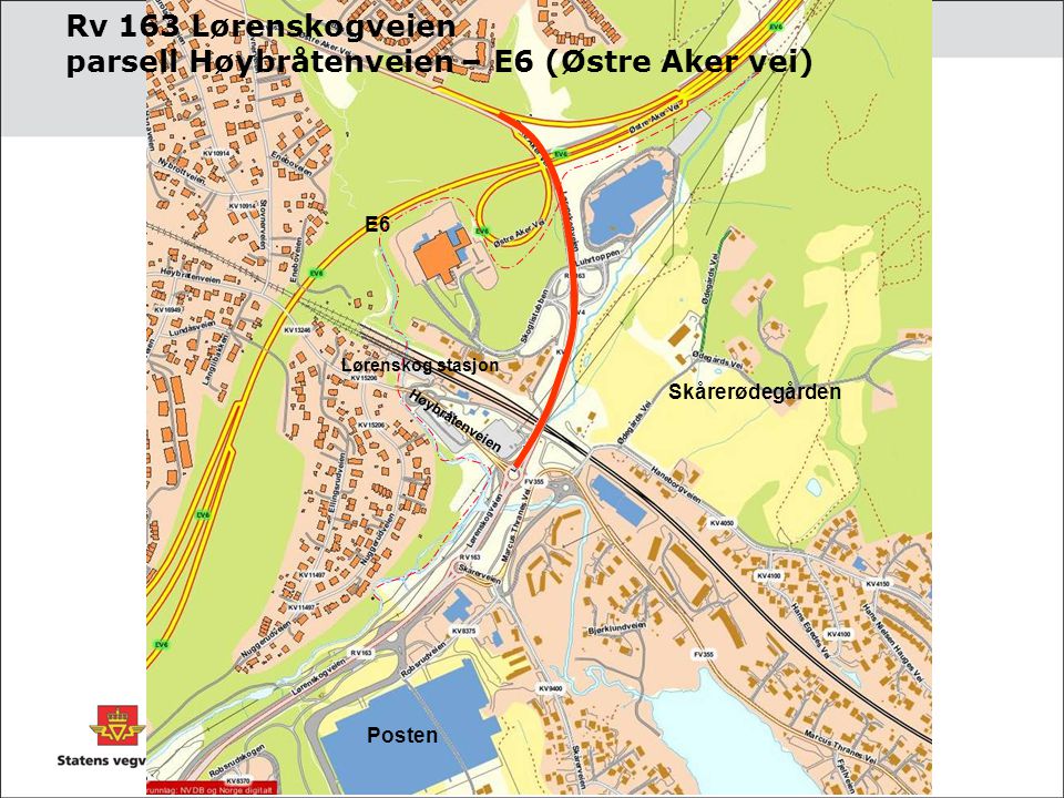 Rv 163 Lørenskogveien parsell Høybråtenveien – E6 (Østre Aker vei)