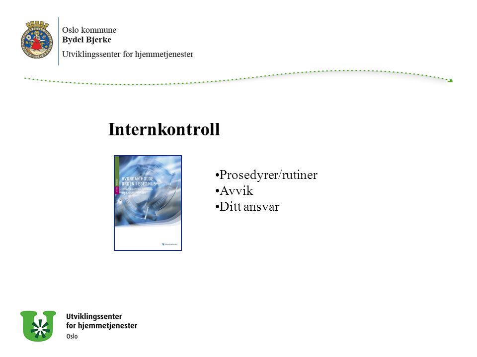 Internkontroll Prosedyrer/rutiner Avvik Ditt ansvar Internkontroll