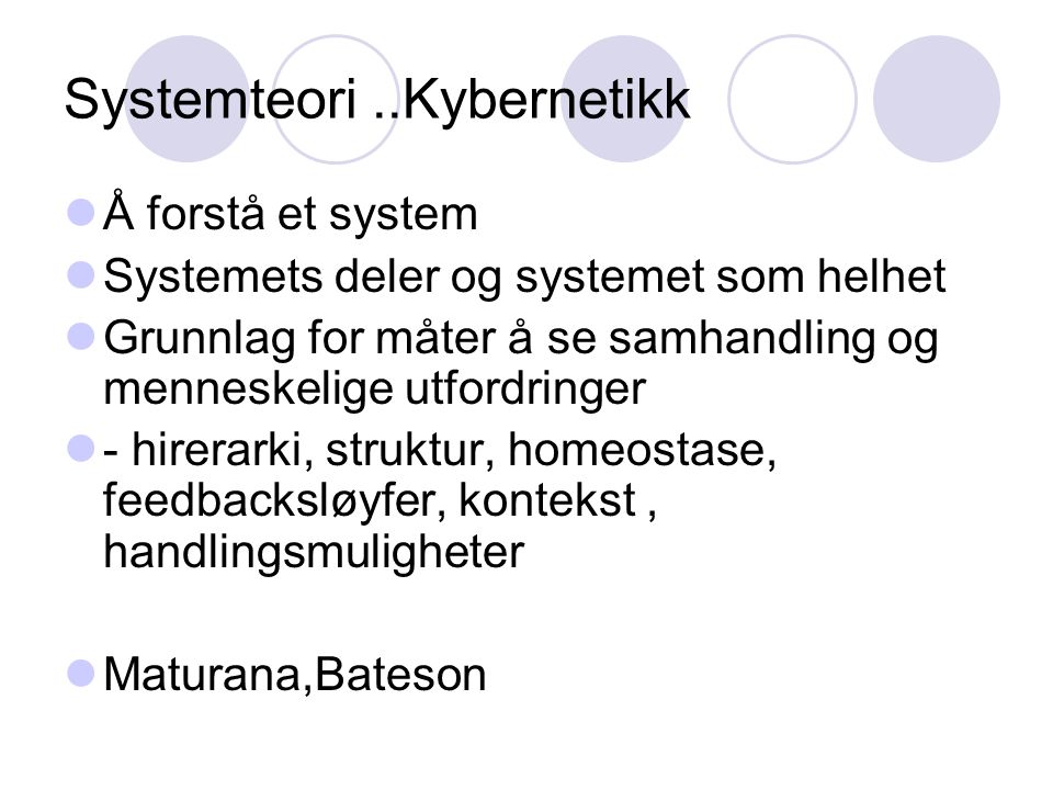 Systemteori ..Kybernetikk