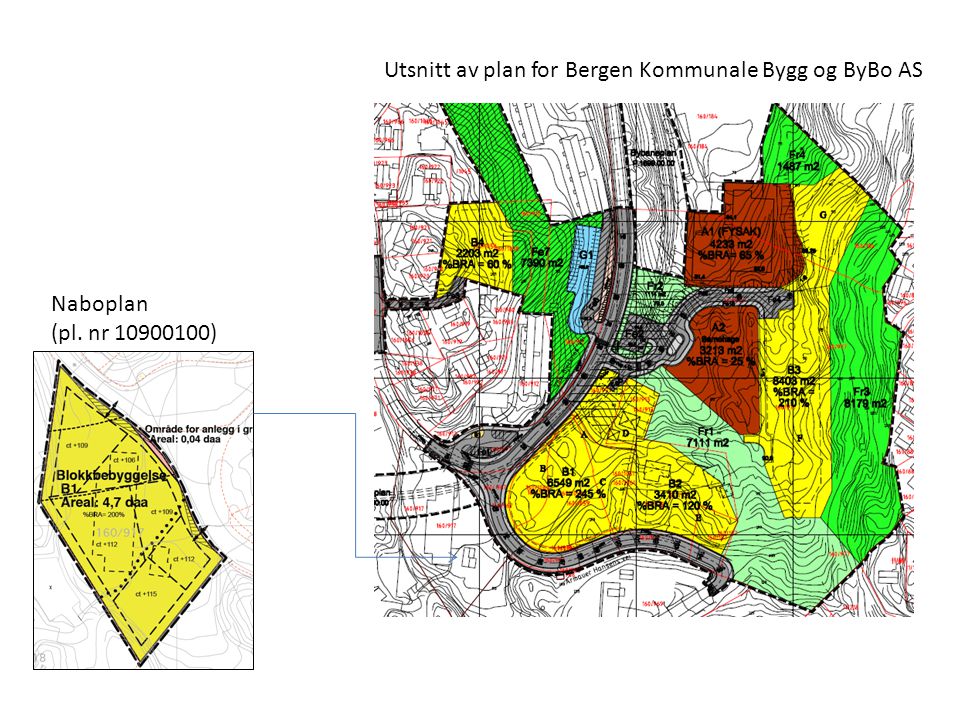 Utsnitt av plan for Bergen Kommunale Bygg og ByBo AS