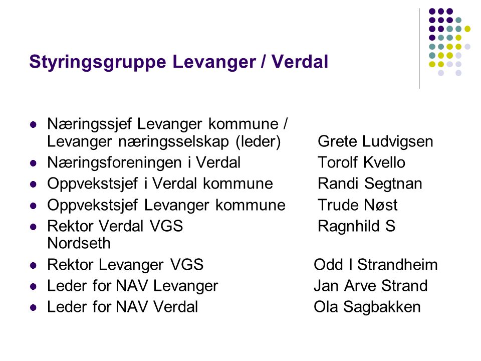 Styringsgruppe Levanger / Verdal