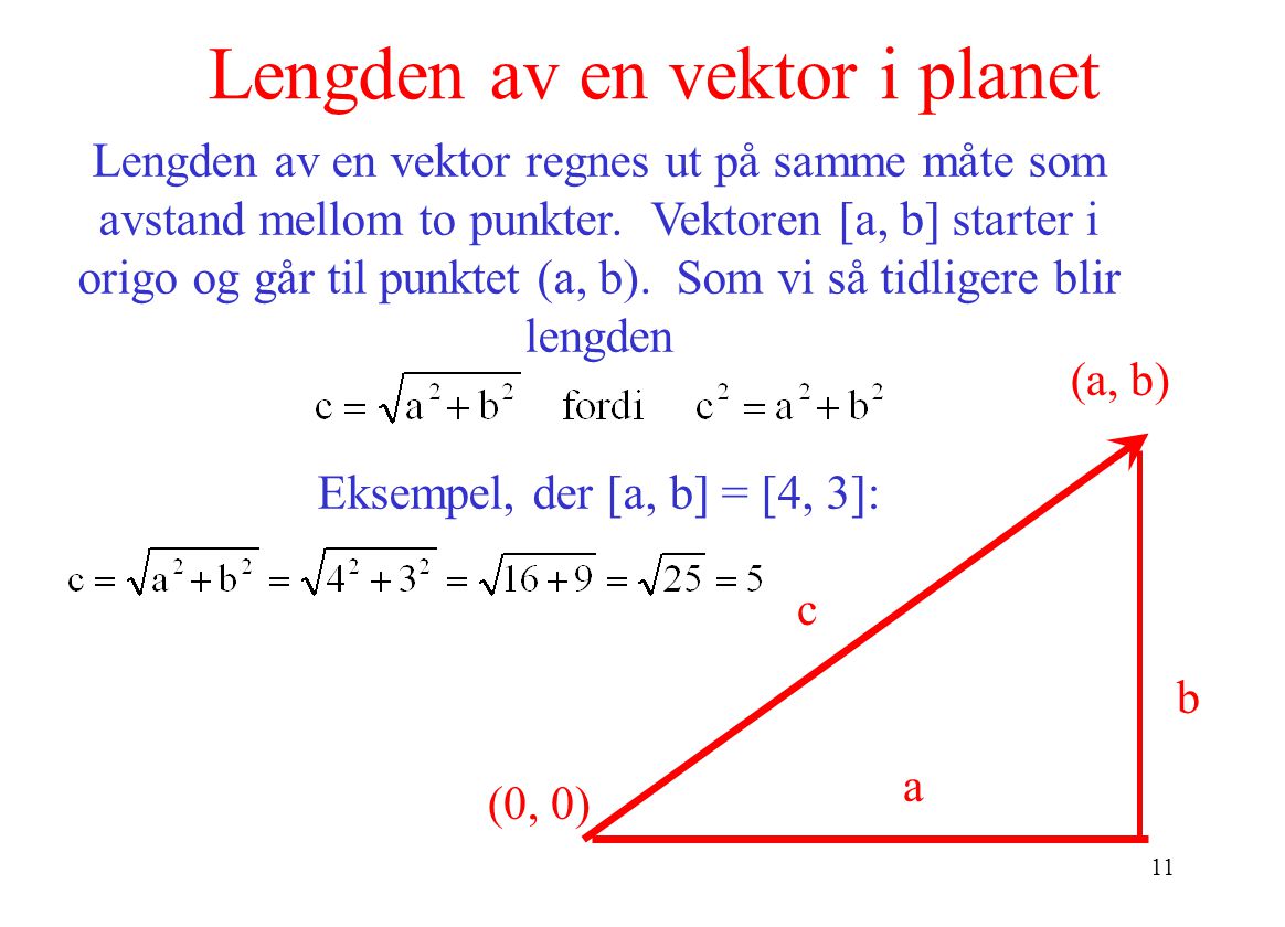 Lengden av en vektor i planet