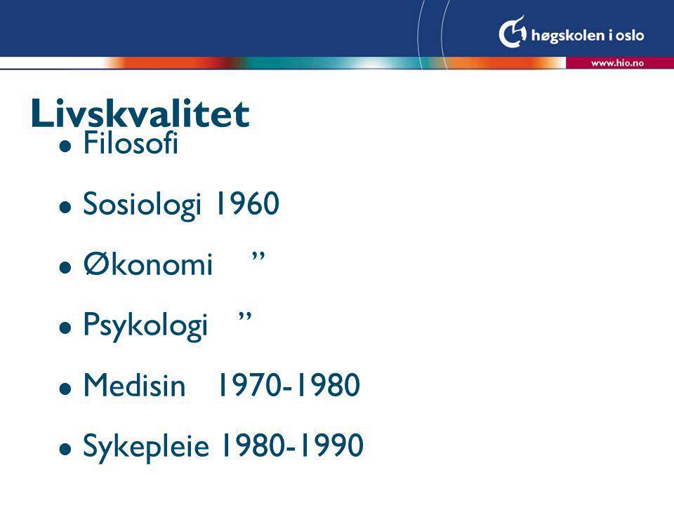 Livskvalitet Filosofi Sosiologi 1960 Økonomi Psykologi