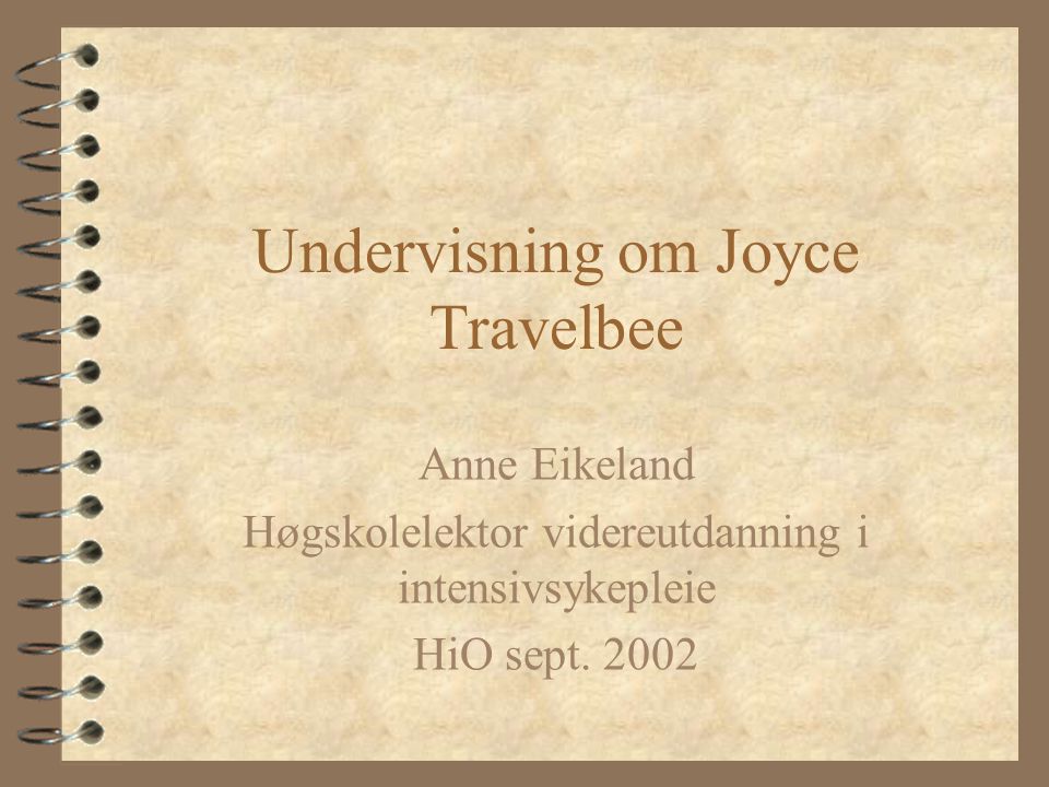 Undervisning om Joyce Travelbee