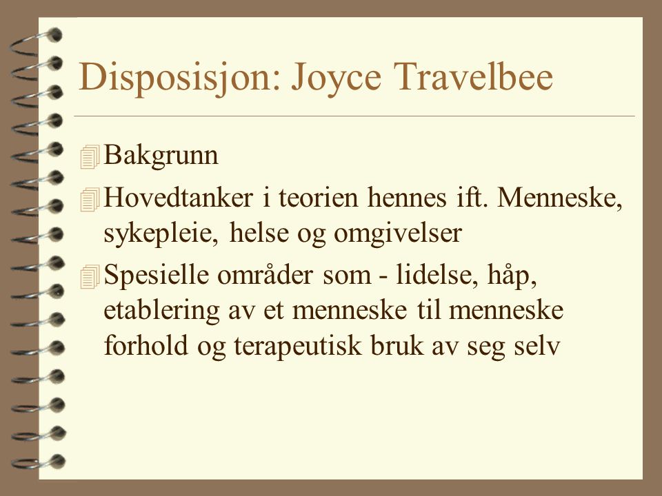Disposisjon: Joyce Travelbee