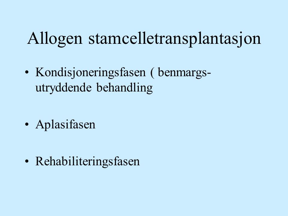 Allogen stamcelletransplantasjon