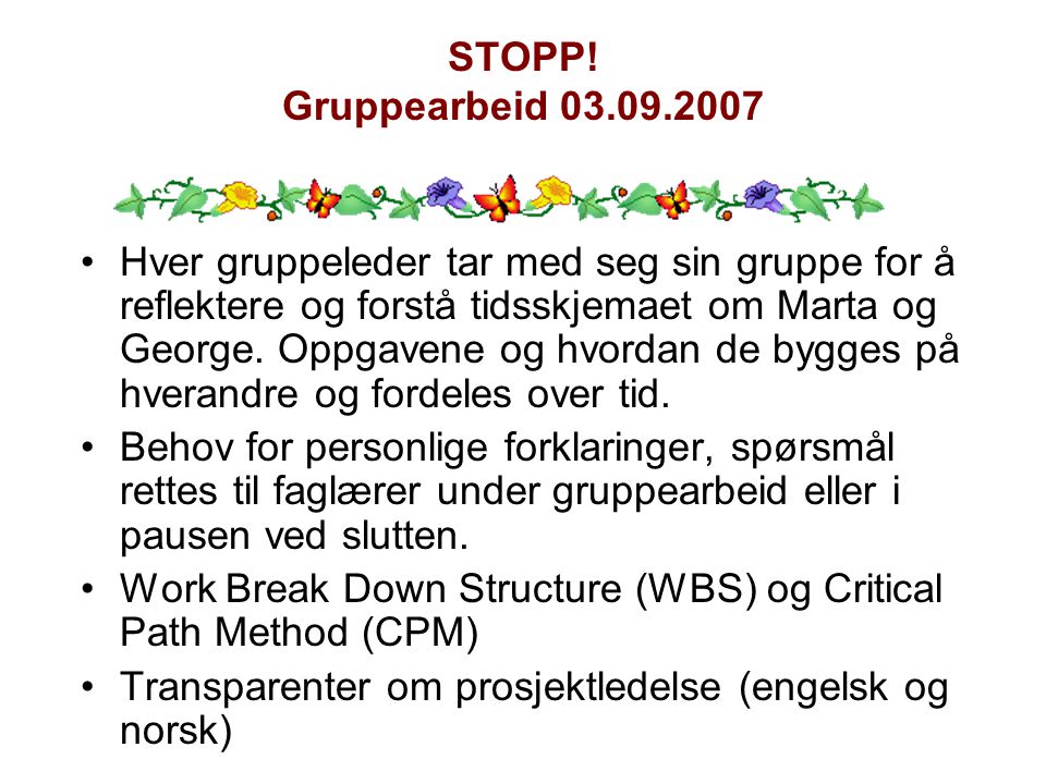 STOPP! Gruppearbeid