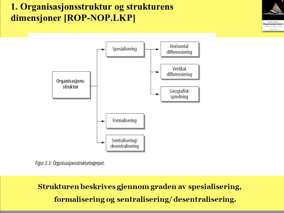 1. Organisasjonsstruktur og strukturens dimensjoner [ROP-NOP.LKP]