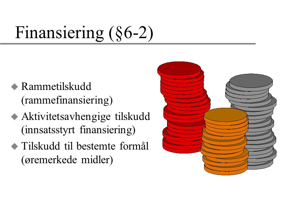 Finansiering (§6-2) Rammetilskudd (rammefinansiering)