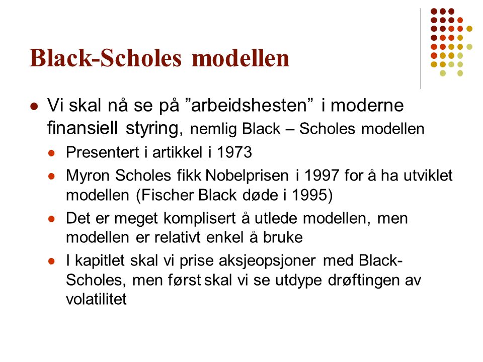 Black-Scholes modellen