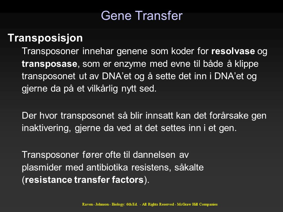 Gene Transfer Transposisjon