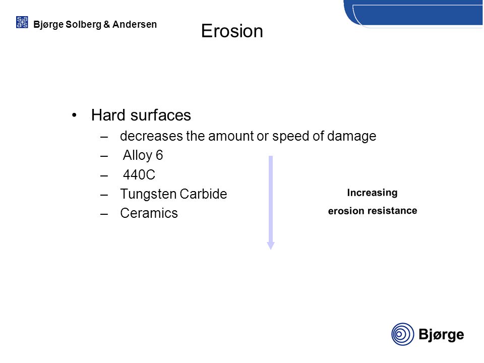 Erosion Hard surfaces decreases the amount or speed of damage Alloy 6
