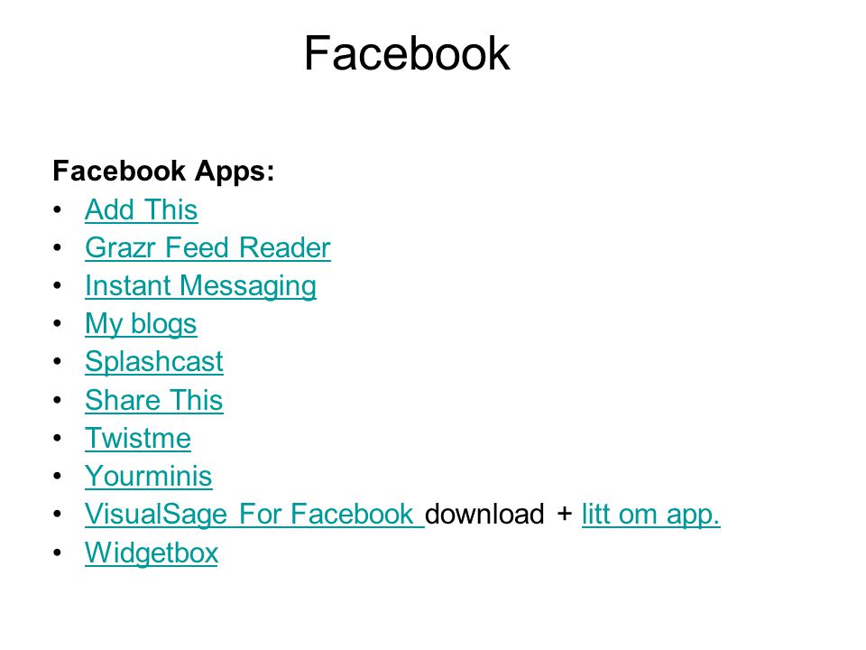 Facebook Facebook Apps: Add This Grazr Feed Reader Instant Messaging