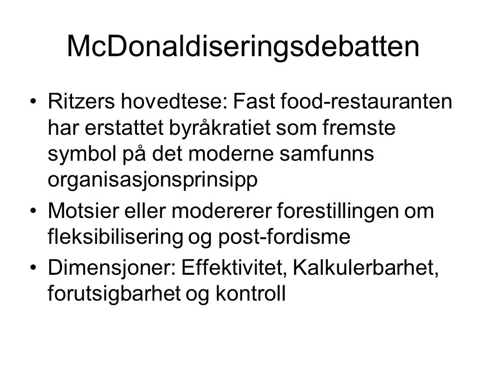 McDonaldiseringsdebatten