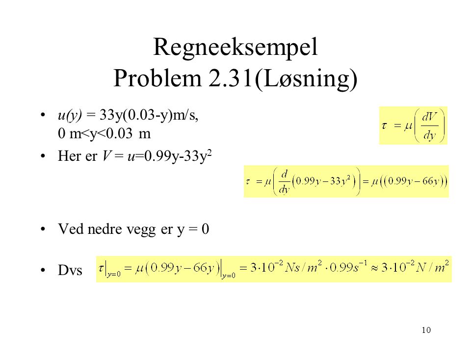 Regneeksempel Problem 2.31(Løsning)