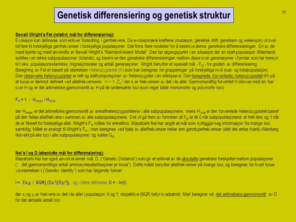 Genetisk differensiering og genetisk struktur