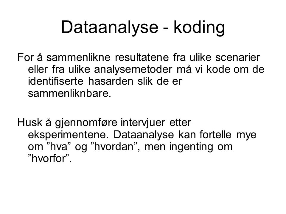 Dataanalyse - koding