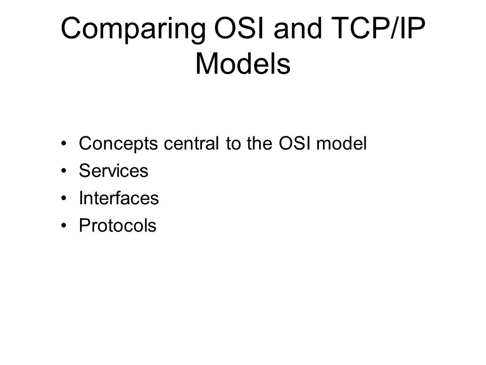 Comparing OSI and TCP/IP Models