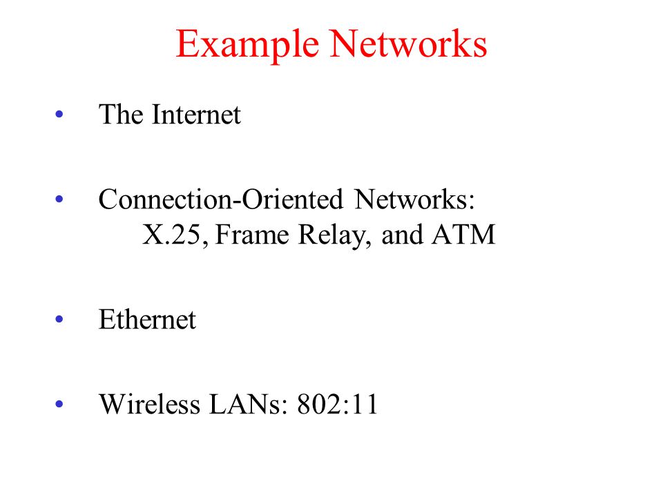 Example Networks The Internet