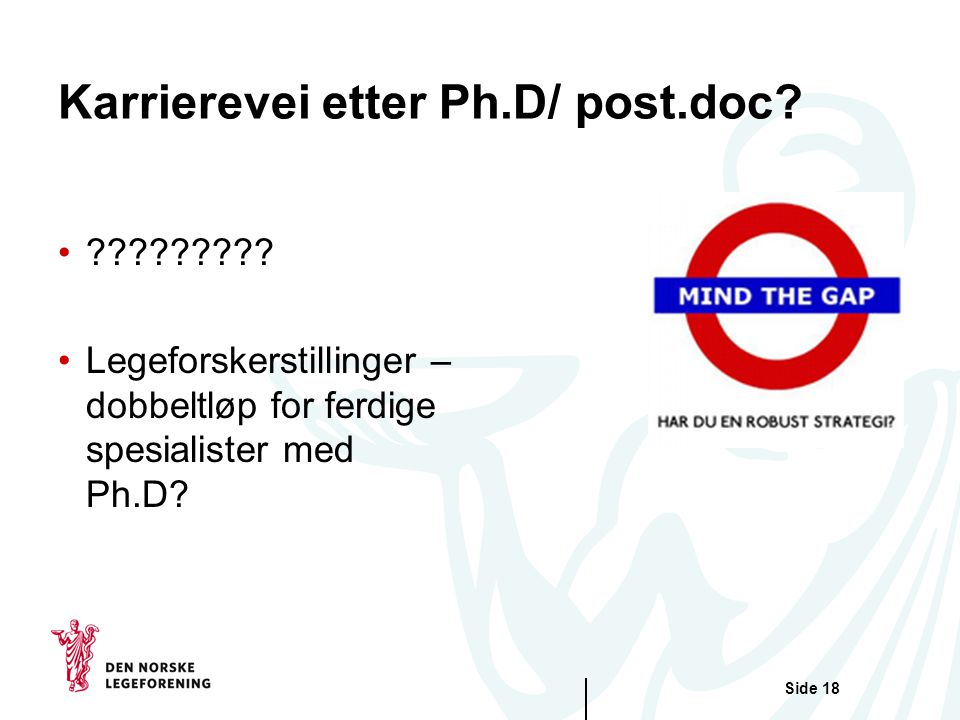 Karrierevei etter Ph.D/ post.doc