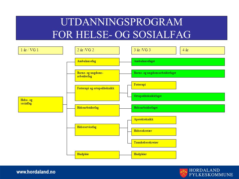 UTDANNINGSPROGRAM FOR HELSE- OG SOSIALFAG