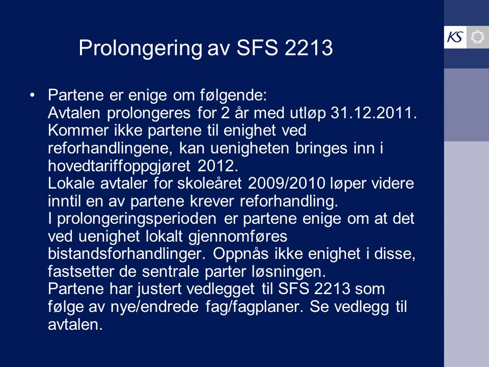Prolongering av SFS 2213