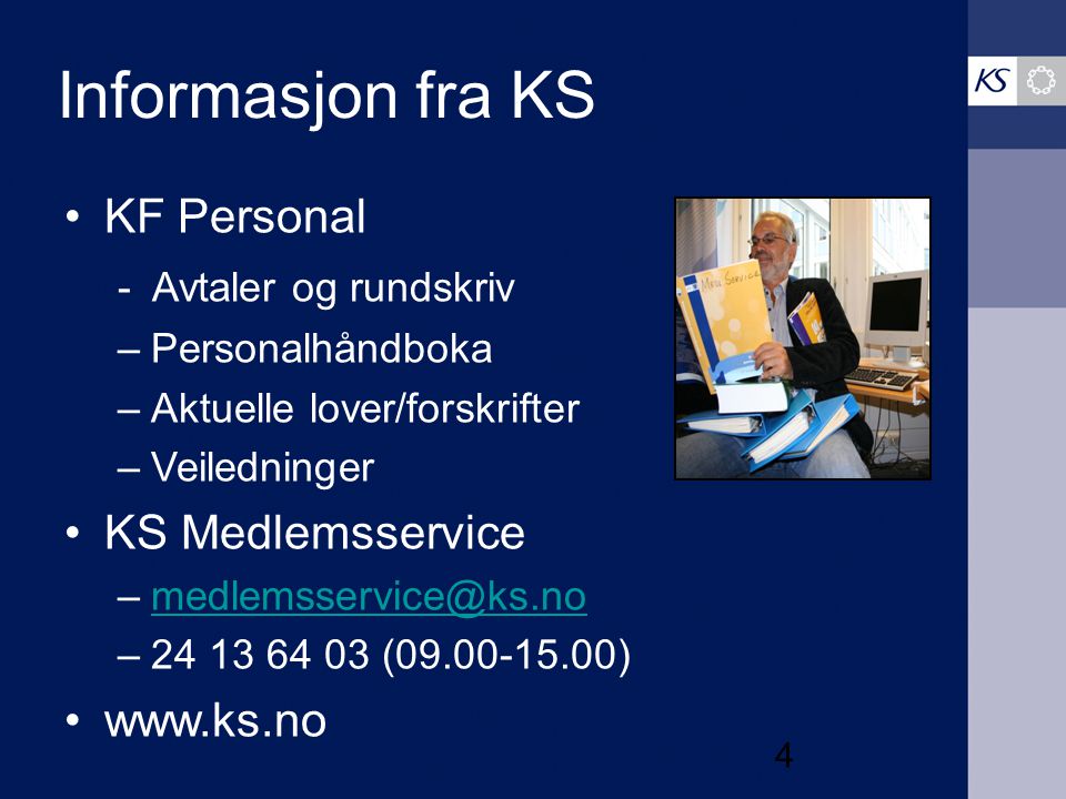Informasjon fra KS KF Personal - Avtaler og rundskriv