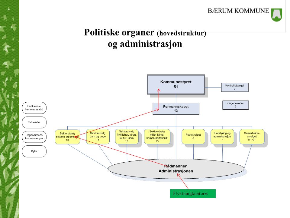 Politiske organer (hovedstruktur) og administrasjon