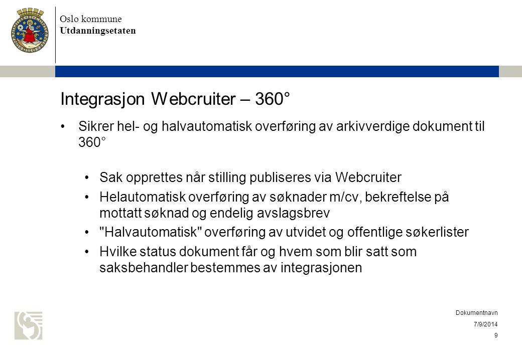 Integrasjon Webcruiter – 360°