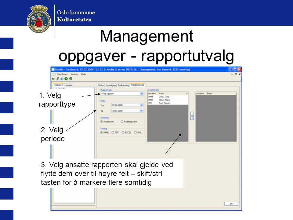 Management oppgaver - rapportutvalg