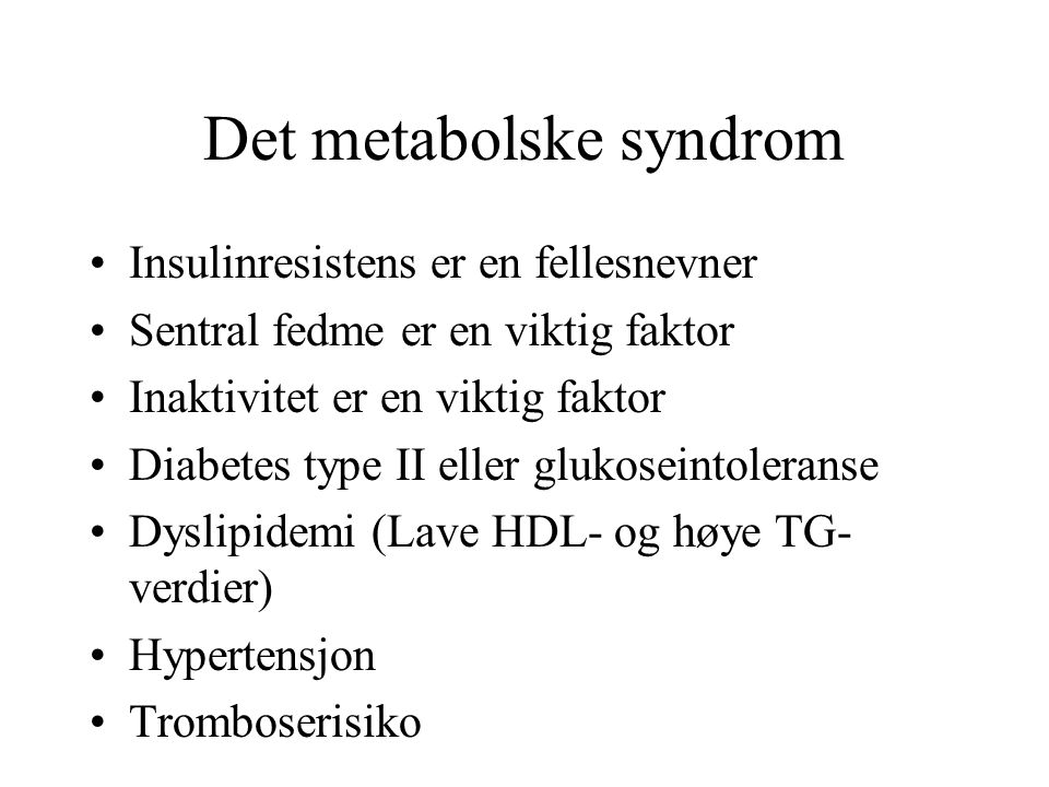 Det metabolske syndrom