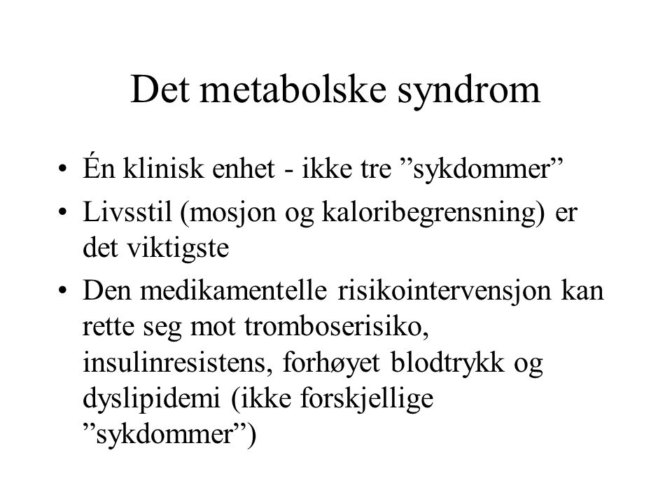 Det metabolske syndrom
