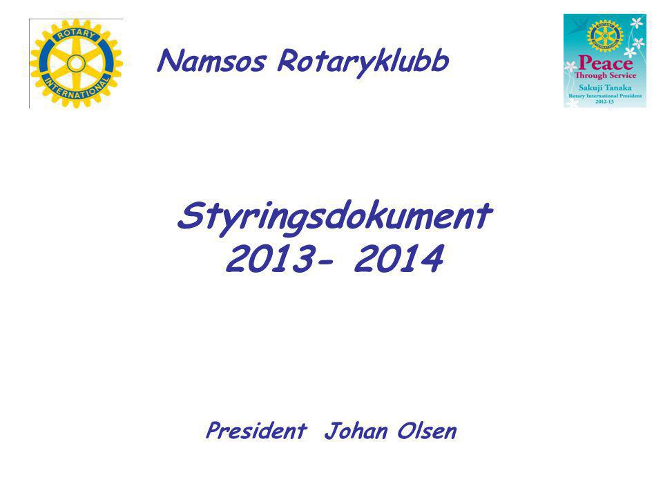 Namsos Rotaryklubb Styringsdokument President Johan Olsen