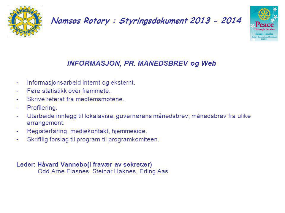 Namsos Rotary : Styringsdokument