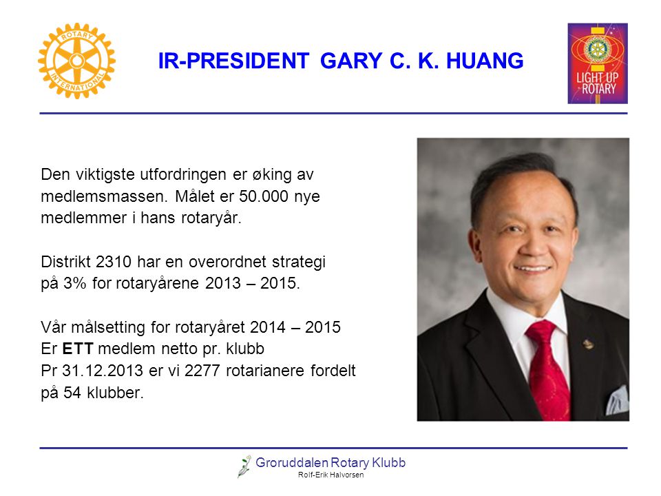 IR-PRESIDENT GARY C. K. HUANG